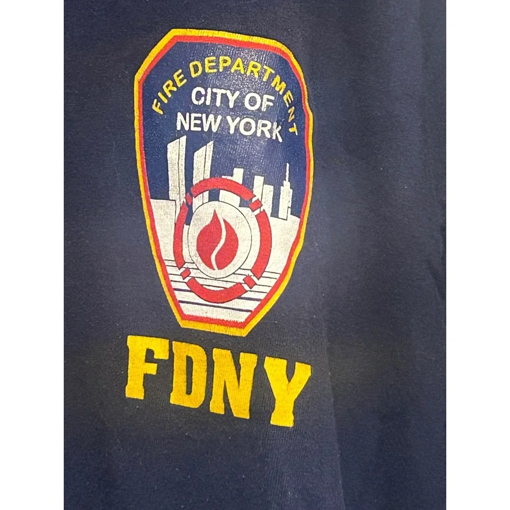 FDNY T-Shirt Mens‎ XL Navy Blue Fire Department City of New York Cotton